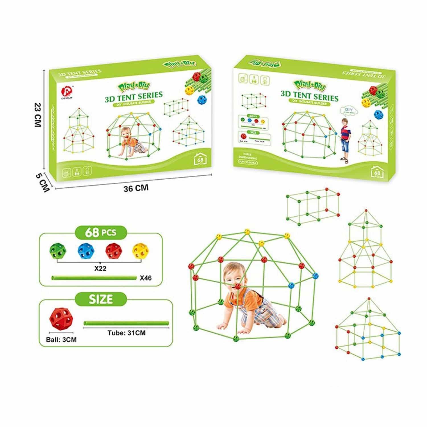 Fort Building Kit – 68 pieces - Image 3