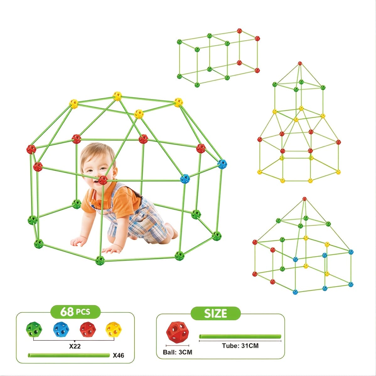 Fort Building Kit – 68 pieces - Image 4